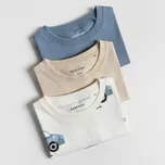 Reserved - Bavlněné tričko 3 ks - krémová - 922HR-01X - 922HR-01X-80