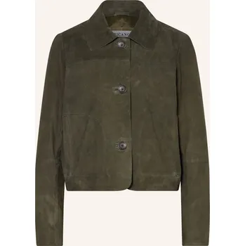 Dámský blejzr Ricano Dámská Kožená Bunda Jeena, tmavě zelená, 40