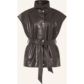 Dámská vesta Boss Dámská Vesta V Koženém Vzhledu, tmavě šedá, 42