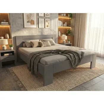 Postel Buková zvýšená manželská postel 180x200 - Montana Supra Odstín moření: Šedá, Rozměr: 180x200