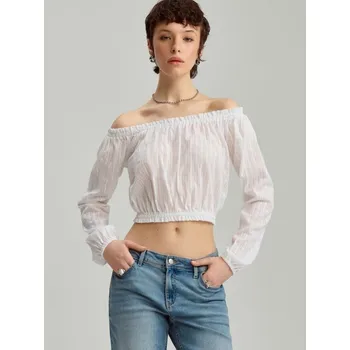 Dámské tričko Krátká halenka s dlouhými rukávy - XL - House - bílý - 135DT-00X