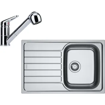Nerezový dřez Franke - Kuchyňský set N105, nerezový dřez SKN 611-78 a baterie FC 9547.031, chrom 101.0731.386