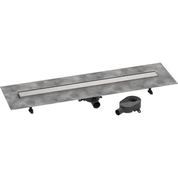 Odvodňovací žlab Hansgrohe RainDrain Go - Sprchový žlab 100 cm s oboustranným roštem, pro vložení dlažby, kartáčovaná nerezová ocel 56275800