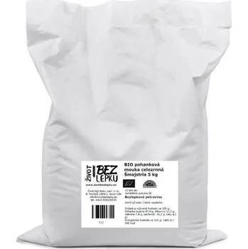 Mouka Život bez lepku BIO pohanková mouka celozrnná Šmajstrla 5 kg