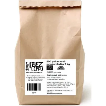 Přisada na vaření a pečení Život bez lepku BIO pohanková mouka hladká 2 kg