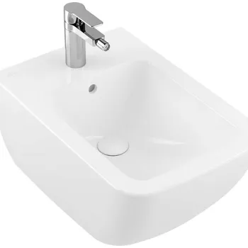 Bidet Villeroy & Boch Venticello - Závěsný bidet, s 1 otvorem pro baterii, CeramicPlus, alpská bílá 441100R1