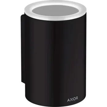 Držák na kartáček Axor Universal Circular - Držák kartáčků a pasty, sklo/matná černá 42804670