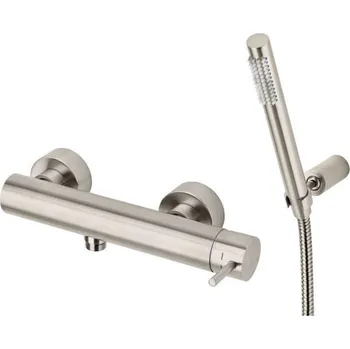 Vodovodní baterie Paffoni Light - Sprchová nástěnná baterie se sprchovou hlavicí, nerez LIG168DST