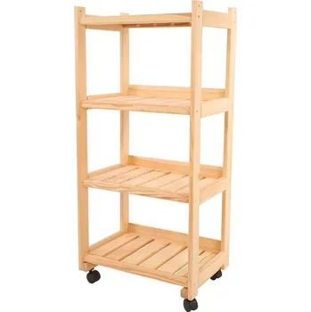 regál Dřevěný regál na kolečkách 102 x 48 x 34 cm