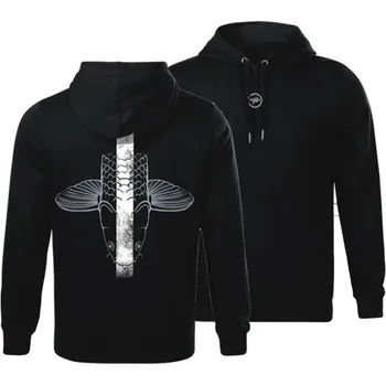 Rybářské oblečení Mikina s Kapucí Giants Fishing Černá Šupináč Hlava Velikost XL