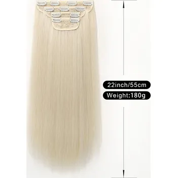 Paruka Vlasy clip in 4 pásy - perleťové blond rovné vlasové příčesky 55 cm