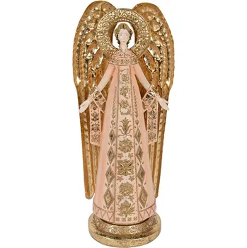 Clayre & Eef 6PR5627 anděl na podstavci růžový/zlatý