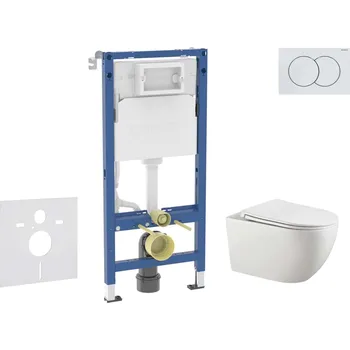 WC sada Geberit Duofix - Set předstěnové instalace, klozetu Gaia a sedátka softclose, tlačítko Delta01, alpská bílá SANI11CA3124B