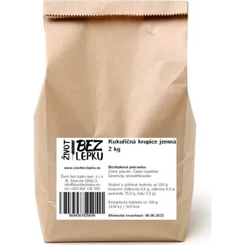 Přisada na vaření a pečení Život bez lepku Kukuřičná krupice jemná 2 kg