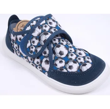 Chlapecká obuv Befado Barefoot 140X002 modré fotbalové míče flexi suchý zip velikost: 29