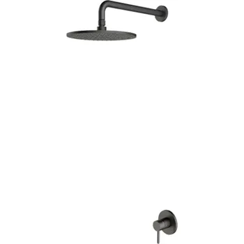 Vodovodní baterie OMNIRES Y - Set sprchové podomítkové baterie a horní sprchy, s tělesem, průměr 25 cm, kartáčovaný grafit SYSY36GR