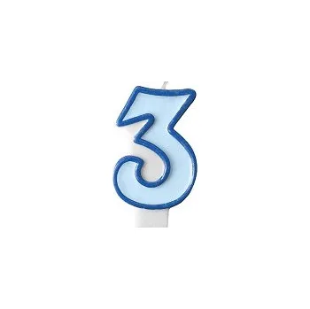 Karnevalový kostým Narozeninová svíčka číslo 3 modrá