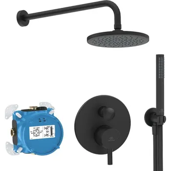 Sprchový set Ideal Standard CeraLine - Sprchový set s baterií pod omítku, s tělesem, průměr 20 cm, matná černá BD193XG