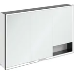 Villeroy & Boch My View+ - Zrcadlová skříňka s LED osvětlením 120x75x17 cm, 3 dvířka, matná černá/šedá B48112VE