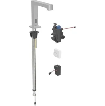 Vodovodní baterie Geberit Brenta - Termostatická elektronická umyvadlová baterie, síťové napájení, easy to clean, kartáčovaná nerez 116.197.SN.1