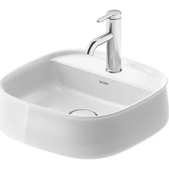 Duravit Zencha - Umyvadlo na desku 42x42 cm, bez přepadu, otvor pro baterii, DuraCeram, WonderGliss, bílá 23744200711