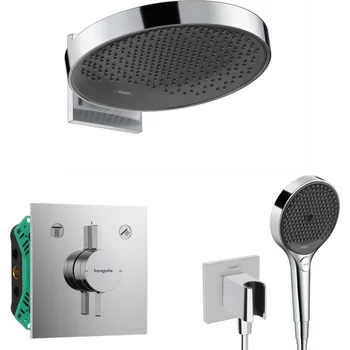 Hansgrohe - Sprchový set s baterií pod omítku, s tělesem, průměr 36 cm, 3 proudy, chrom SANI21HHH009