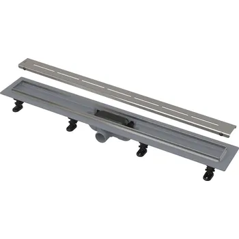 Alcadrain Odtokové žlaby - Sprchový žlab Simple 55 cm, s nerezovým okrajem, s roštem, nerez mat APZ18-550M