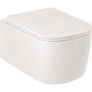 Klozet Kludi Resa S - Závěsné WC se sedátkem SoftClose, Rimless, Spiralflush, lesklá bílá 27WCSET43