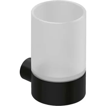 Držák na kartáček Kludi Vela R - Držák kartáčků a pasty, sklo/matná černá 5897539