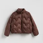 Reserved - Prošívaná péřová bunda - pudrově hnědá - 482IA-98X - 482IA-98X-M