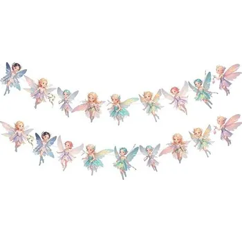 Party dekorace 2dílné dekorace s vílími bannery, vílí přání k narozeninám na večírky, závěsné vílí narozeninové