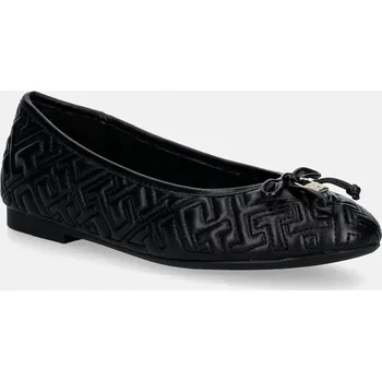 Dámské baleríny Kožené baleríny Tommy Hilfiger TH QUILTED BALLERINA FW0FW09264 černá 99X, EUR 37