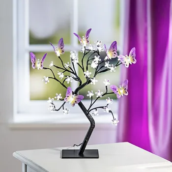 Dekorativní svítidlo Dekorativní LED strom s motýly teplá bílá