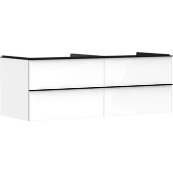 Koupelnový nábytek Hansgrohe Xelu Q - Umyvadlová skříňka, 50x136x55 cm, 4 zásuvky, lesklá bílá/matná černá 54086670