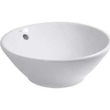 Duravit Bacino - Umyvadlo na desku, průměr 42 cm, s přepadem, WonderGliss, bílá 03254200001