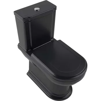 Villeroy & Boch Hommage - WC kombi mísa, vario odpad, CeramicPlus, TitanGlaze, Pure Black 666210R7