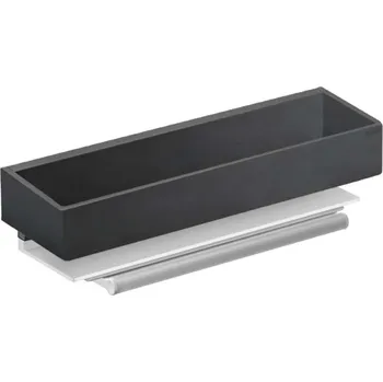 Drátěná police Keuco Edition 11 - Polička se stěrkou na sklo, délka 30 cm, černý chrom kartáčovaný 11159130000