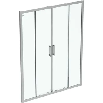 Sprchové dveře Ideal Standard Connect 2 - Posuvné sprchové dveře, čtyřdílné, 150 cm, silver bright/čiré sklo K9281EO