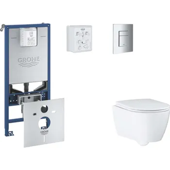 Grohe Rapid SLX - Set předstěnové instalace, klozetu, sedátka SoftClose a tlačítka Skate Cosmopolitan, chrom SANI11BB2110