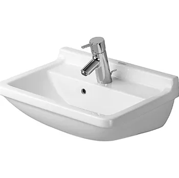 Umyvadlo Duravit Starck 3 - Umyvadlo 60x45 cm, s přepadem, s otvorem pro baterii, WonderGliss, bílá 03006000001
