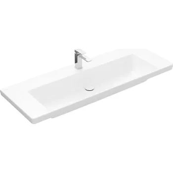 Umyvadlo Villeroy & Boch Subway 3.0 - Umyvadlo 130x47 cm, bez přepadu, otvor pro baterii, CeramicPlus, Stone White 4A70D2RW