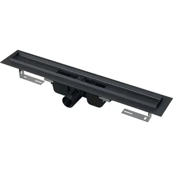 sprchový žlab Alcadrain Odtokové žlaby - Sprchový žlab 95 cm, s okrajem pro perforovaný rošt, černá mat APZ1BLACK-950