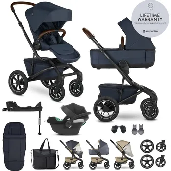 Kočárek EASYWALKER SET Kočárek Jimmey Indigo Blue XXL AIR+RWS+Cybex Aton B2 i-size+báze