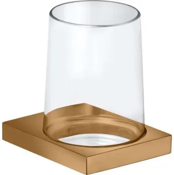 Držák na kartáček Keuco Edition 11 - Držák kartáčků a pasty, sklo/kartáčovaný bronz 11150039000
