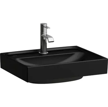 Laufen Meda - Umývátko, 45x35 cm, bez přepadu, otvor pro baterii, matná černá H8151117161111