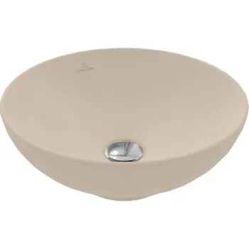 Umyvadlo Villeroy & Boch Loop&Friends - Umyvadlo na desku, průměr 38 cm, bez přepadu, CeramicPlus, Almond 4A4501AM