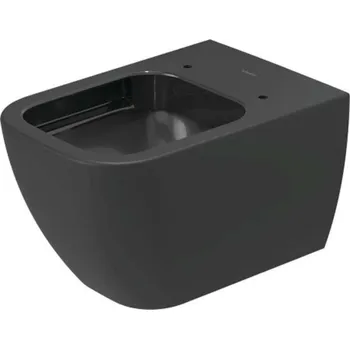 Duravit Happy D.2 - Závěsné WC, Rimless, WonderGliss, antracit 22220989001