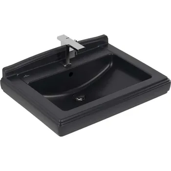 Umyvadlo Villeroy & Boch Hommage - Umyvadlo 75x58 cm, s přepadem, otvor pro baterii, CeramicPlus, Pure Black 710175R7