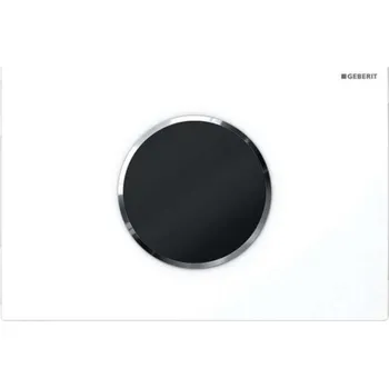 Splachovací tlačítko Geberit Sigma10 - Elektronické ovládání splachování, bateriové napájení, bílá/lesklý chrom 115.908.KJ.6