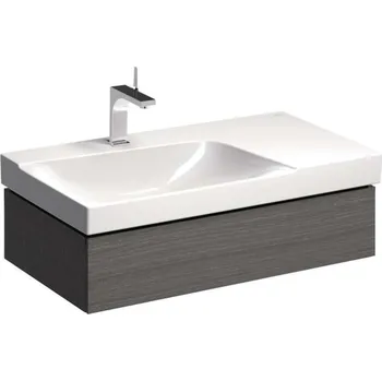 Koupelnový nábytek Geberit Xeno 2 - Skříňka pod umyvadlo 90 cm s odkládací plochou, zásuvka s LED svítidlem, šedá 500.513.43.1